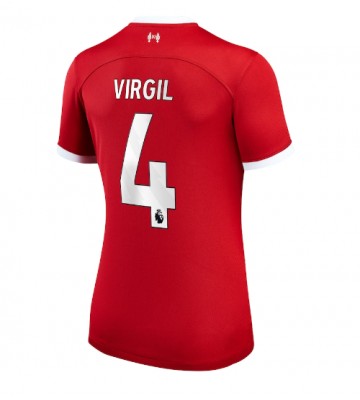 Liverpool Virgil van Dijk #4 Replica Home Stadium Shirt for Women 2023-24 Short Sleeve